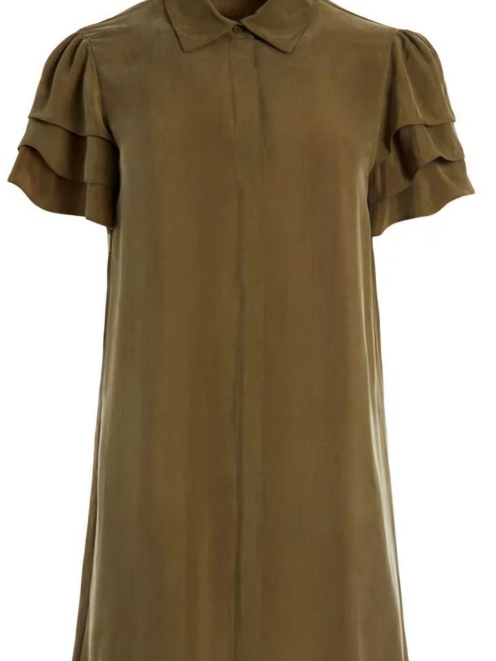 Alice + Olivia Jem Short Sleeve Shirtdress In Olive